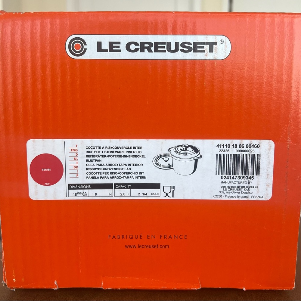 NIB Le Creuset | Rice Pot + Stoneware Inner Lid Cerise - Picture 7 of 11